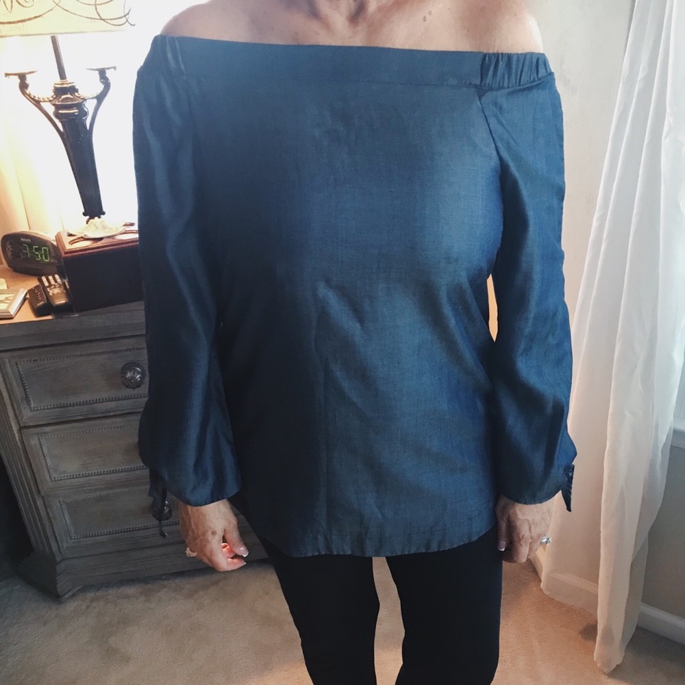 Southern Frock Off the Shoulder Denim Top